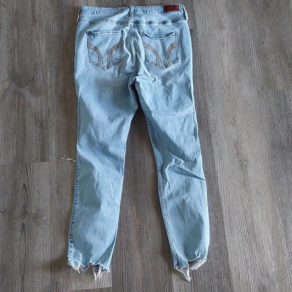 Hollister Y2K distressed ultra high-rise crop skinny jeans 13L w31/L28 - Picture 7 of 7